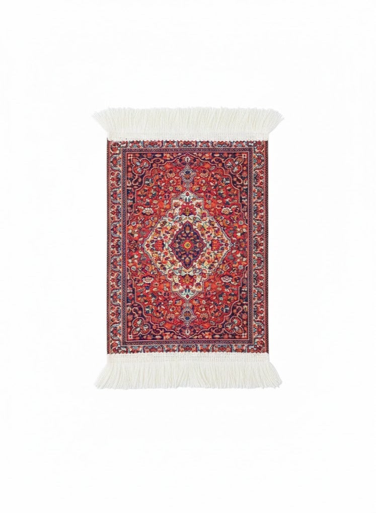 Droplyte Persian Carpet Style Coasters Mouse Pad Oriental Vintage Bohemian Rug Desk Pad Miniature Mouse Mat Coaster Table Décor for Office Home - Image 1